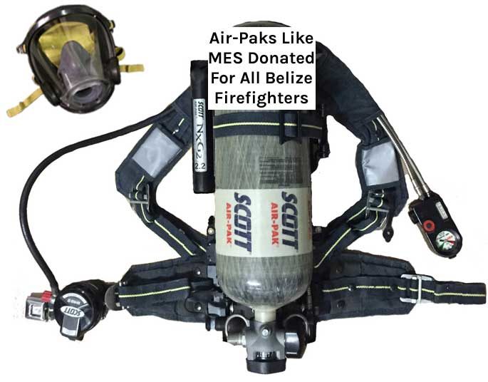 MES SCBA Donation to All Belize Firefighters