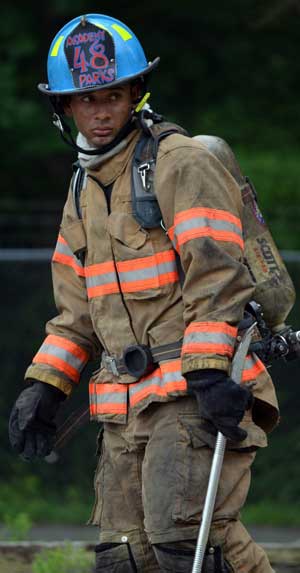 International Firefighter Training in Donated Gear